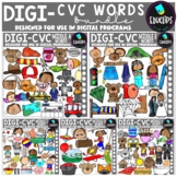 DIGI CVC Short Vowel Words - Movable Images Clip Art Bundl