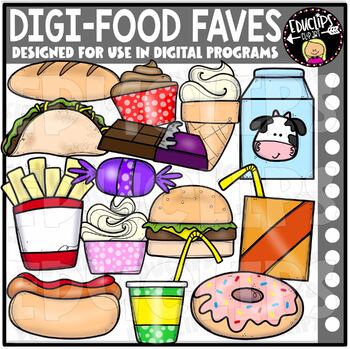 DIGI Food Faves - Movable Images Clip Art {Educlips Clipart} by Educlips