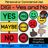 DIGI - Yes, No, and Neutral Answer Icons - Movable Graphic