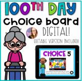 DIGITAL 100th Day Choice Board - Distance Learning
