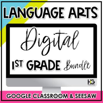 Preview of DIGITAL 1st Grade Language Arts and Grammar Bundle | Google Classroom & Seesaw