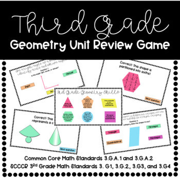 Preview of DIGITAL 3rd Grade Geometry Review Game: Nets, Quadrilaterals, Angles, & More!