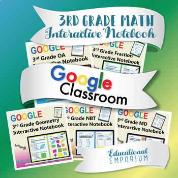 Preview of DIGITAL ⭐ 3rd Grade Math Interactive Notebook Bundle ⭐ Google Classroom