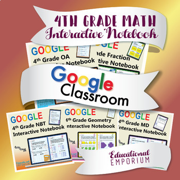 Preview of DIGITAL ⭐ 4th Grade Math Interactive Notebook Bundle ⭐ Google Classroom