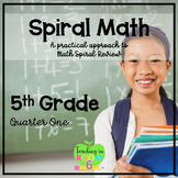 DIGITAL 5th Grade Spiral Math Homework and Quizzes -- Quarter ONE