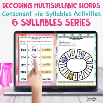 Preview of DIGITAL 6 Syllable Types Consonant + le Decoding Multisyllabic Words | Phonics 