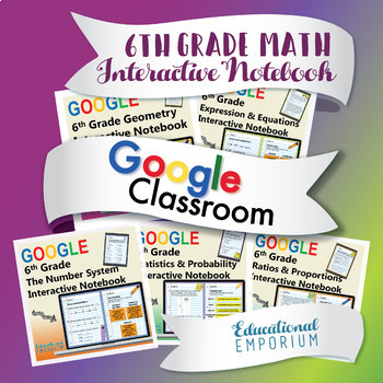 Preview of DIGITAL ⭐ 6th Grade Math Interactive Notebook Bundle ⭐ Google Classroom
