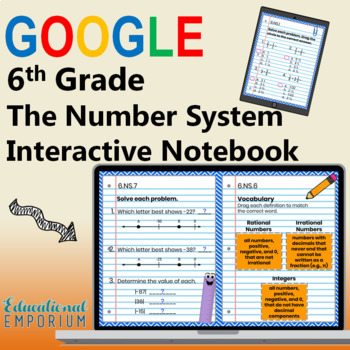 Preview of DIGITAL 6th Grade ⭐ The Number System Interactive Notebook Bundle⭐ Google Slides