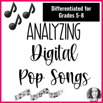 Preview of DIGITAL ANALYZING POP SONGS | DISTANCE LEARNING