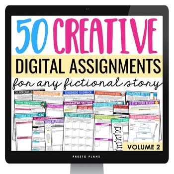 Preview of Assignments for Any Novel or Short Story - Digital Reading Response (Vol 2)