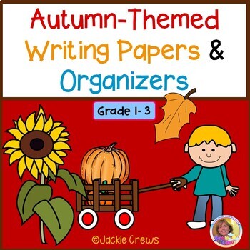 Preview of DIGITAL AUTUMN-THEMED Writing Papers and Organizers #digitallearning