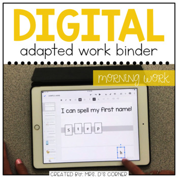 Preview of DIGITAL Adapted Work Binder ( Morning Adapted Work Binder) | Distance Learning