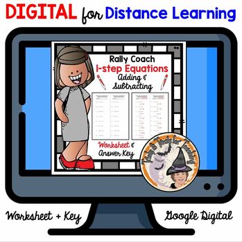 Preview of DIGITAL Adding and Subtracting 1 step Equations Rally Coach Partners ANSWER KEY