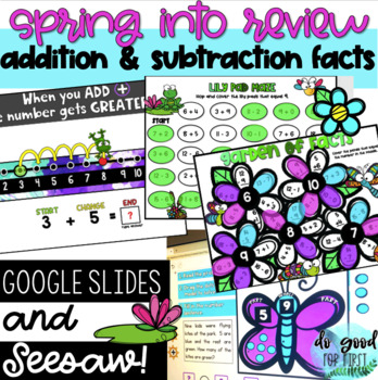 Preview of DIGITAL Addition & Subtraction Facts - Word Problems - Google Slides - Seesaw