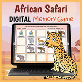 DIGITAL African Animal Safari Themed Memory Matching Card Game