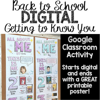 Preview of DIGITAL All About Me Poster Google Slide | Back to School Get to Know You Fun