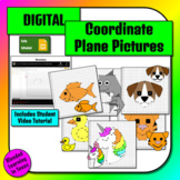 DIGITAL Animal Coordinate Plane Pictures Graphing Ordered 