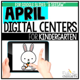 DIGITAL April Math and Literacy Centers for Kindergarten
