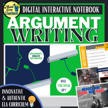 Preview of DIGITAL Argumentative / Debate Unit - Notebook EDITABLE