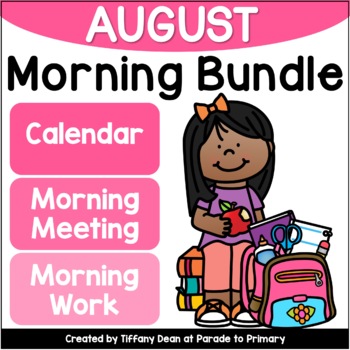 Preview of DIGITAL August Morning Routine Calendar & Morning Meeting - Google - PowerPoint