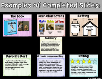 book report on slides