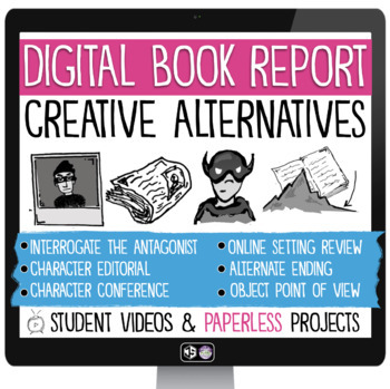 Preview of Book Report Digital Projects for Any Novel or Short Story - Video Introductions