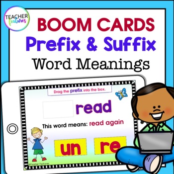 Preview of ROOT WORDS Word Meanings PREFIXES SUFFIXES AFFIXES GAME 2nd 3rd Grade BOOM CARDS