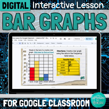 Preview of DIGITAL Bar Graphs Interpreting Data Interactive Lesson for Google Classroom