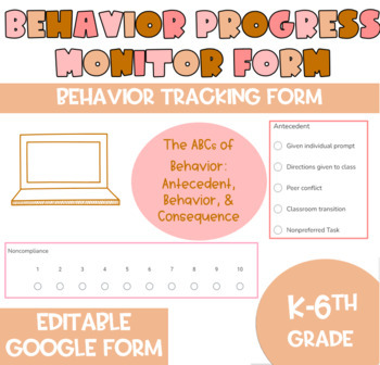 Preview of DIGITAL Behavior Data Collection Progress Monitor Form