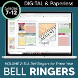 DIGITAL Bell Ringer Journal for School Year: ELA Bell Ring