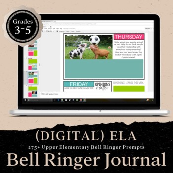 Preview of DIGITAL ELA Bell Ringer Journal for the Entire School Year: Grades 3-5