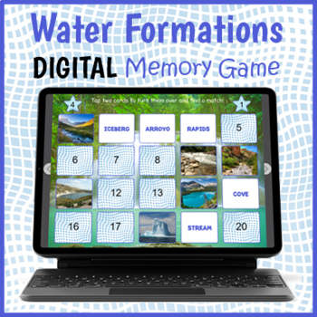 Preview of DIGITAL Bodies of Water Activity - Water Formations Memory Game