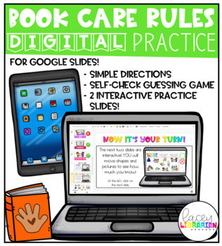 Preview of DIGITAL Book Care Game AND Book Care Rules Practice Pages