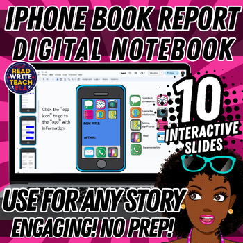 Preview of DIGITAL Book Report/Assessment: iPhone Inspired Template(s)