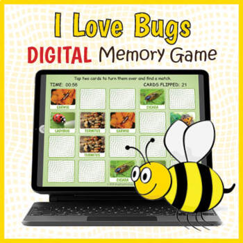 Preview of DIGITAL Bugs & Insects Memory Matching Game