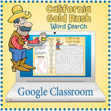 DIGITAL CALIFORNIA GOLD RUSH Word Search Worksheet Activit