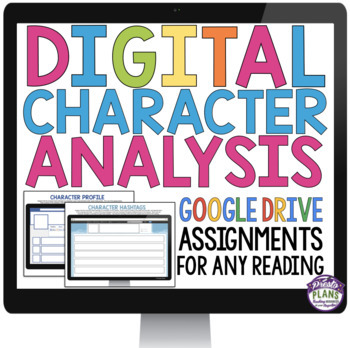 Preview of Character Analysis Digital Assignments Social Media Characterization Activities