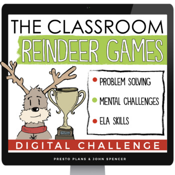 Preview of Christmas Escape Room Activity - The Reindeer Games Digital Breakout Challenge