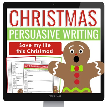 Preview of Christmas Persuasive Writing Digital Holiday Assignment - The Gingerbread Man