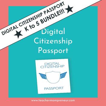Preview of DIGITAL CITIZENSHIP PASSPORT BUNDLE for Kinder to Grade 5 (Passport Only)