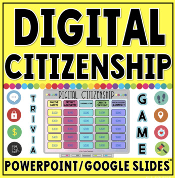 Preview of Digital Citizenship Trivia Game in PowerPoint and Google Slides™