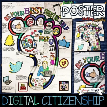 DIGITAL CITIZENSHIP WRITING ACTIVITY, POSTER, GROUP COLLABORATION PROJECT