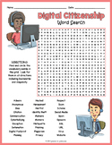 DIGITAL CITIZENSHIP Word Search Puzzle Worksheet Activity