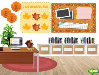Preview of DIGITAL CLASSROOM TEMPLATE- THANKSGIVING VERSION