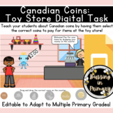 DIGITAL Canadian Coins Task - Toy Store Google Slides for 