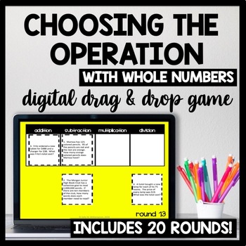 Preview of Identifying All 4 Operations in Word Problems Sort, 1 Step Choose the Operation
