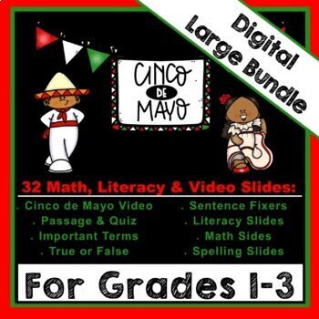 Preview of DIGITAL: Cinco de Mayo "LARGE" Bundle for Grades 1-3 #TRASPRING50