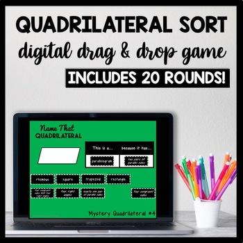Preview of DIGITAL GAME Quadrilateral Sort, Geometry Activity: Quadrilateral Hierarchy Game