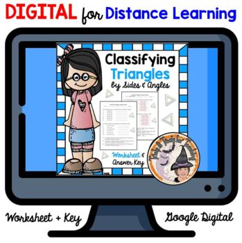 Preview of DIGITAL Classifying Triangles by Angles and Sides Worksheet and Answer KEY