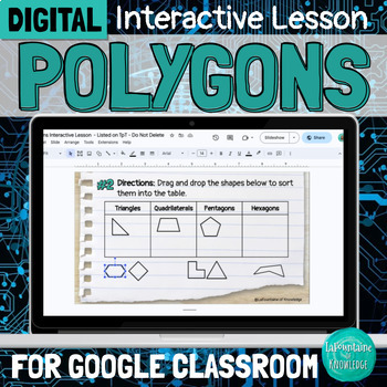 Preview of DIGITAL Classifying Types of Polygons Interactive Lesson for Google Classroom